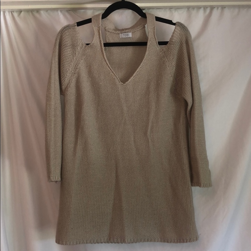 Tobi Cold Shoulder Sweater